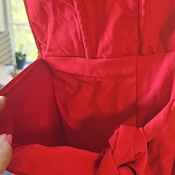 Hello Molly Red Hot Vibes Strapless Mini Dress Size Large - Picture 6 of 9